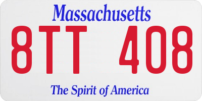 MA license plate 8TT408