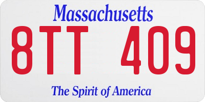 MA license plate 8TT409