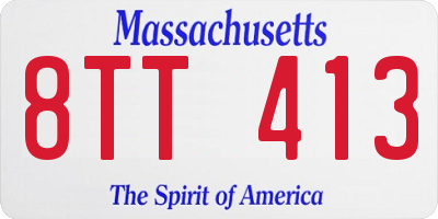 MA license plate 8TT413
