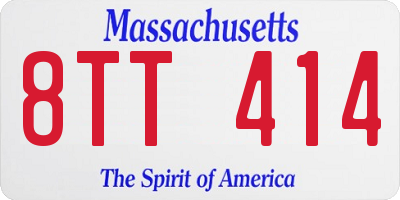 MA license plate 8TT414