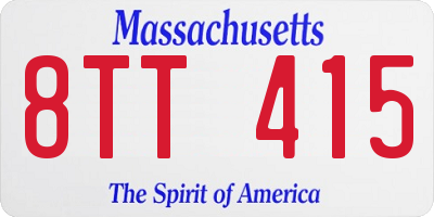 MA license plate 8TT415