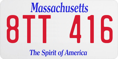 MA license plate 8TT416