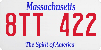 MA license plate 8TT422