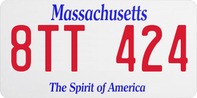 MA license plate 8TT424