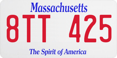 MA license plate 8TT425