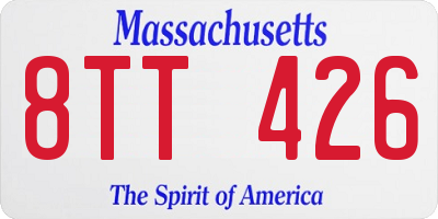 MA license plate 8TT426