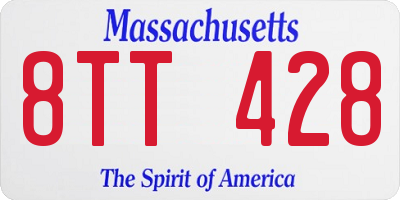 MA license plate 8TT428