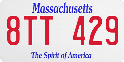 MA license plate 8TT429