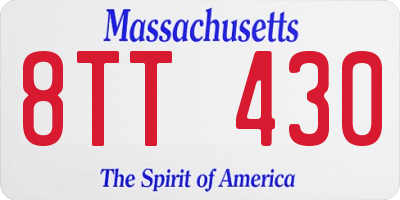 MA license plate 8TT430