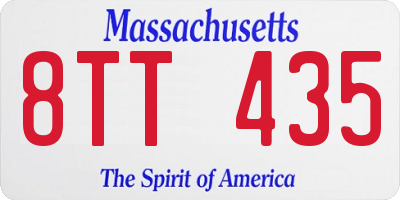 MA license plate 8TT435