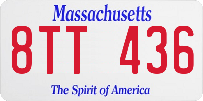 MA license plate 8TT436