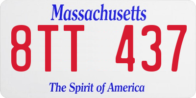 MA license plate 8TT437
