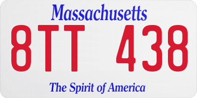 MA license plate 8TT438