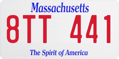 MA license plate 8TT441