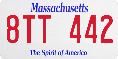 MA license plate 8TT442