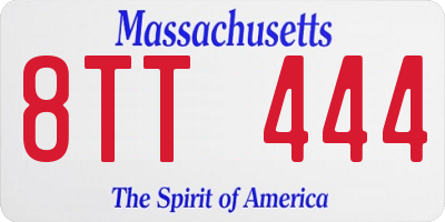 MA license plate 8TT444