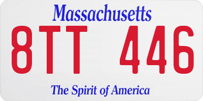 MA license plate 8TT446