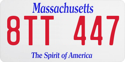 MA license plate 8TT447