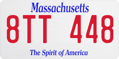 MA license plate 8TT448