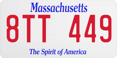 MA license plate 8TT449