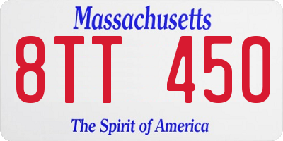 MA license plate 8TT450