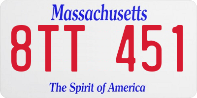 MA license plate 8TT451