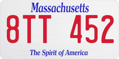 MA license plate 8TT452
