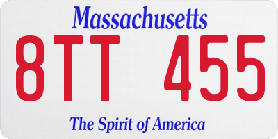 MA license plate 8TT455