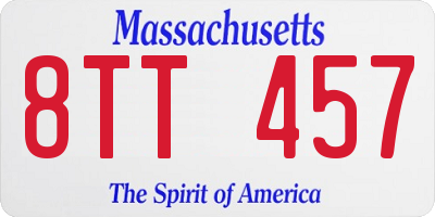 MA license plate 8TT457