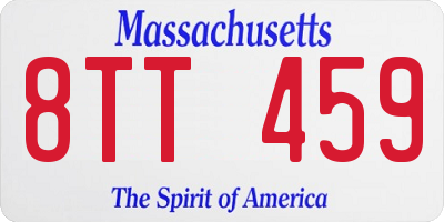 MA license plate 8TT459