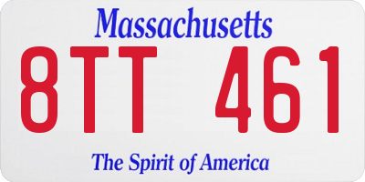 MA license plate 8TT461