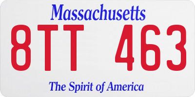 MA license plate 8TT463