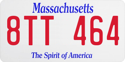 MA license plate 8TT464