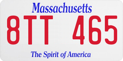 MA license plate 8TT465