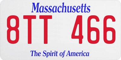 MA license plate 8TT466