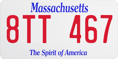MA license plate 8TT467