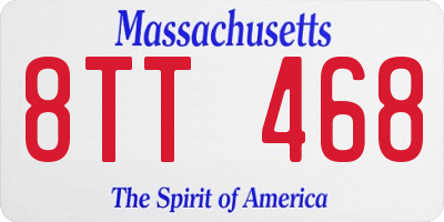 MA license plate 8TT468