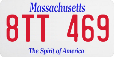 MA license plate 8TT469
