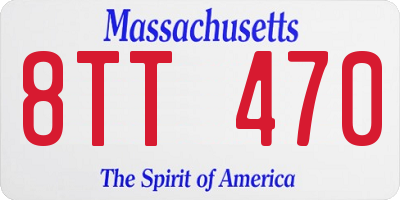 MA license plate 8TT470