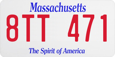 MA license plate 8TT471