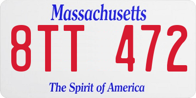 MA license plate 8TT472