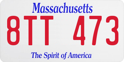 MA license plate 8TT473