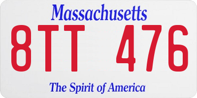 MA license plate 8TT476