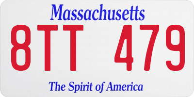 MA license plate 8TT479