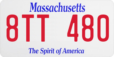 MA license plate 8TT480