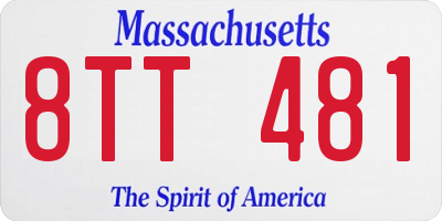 MA license plate 8TT481