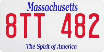 MA license plate 8TT482