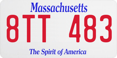 MA license plate 8TT483