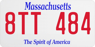 MA license plate 8TT484