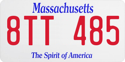 MA license plate 8TT485